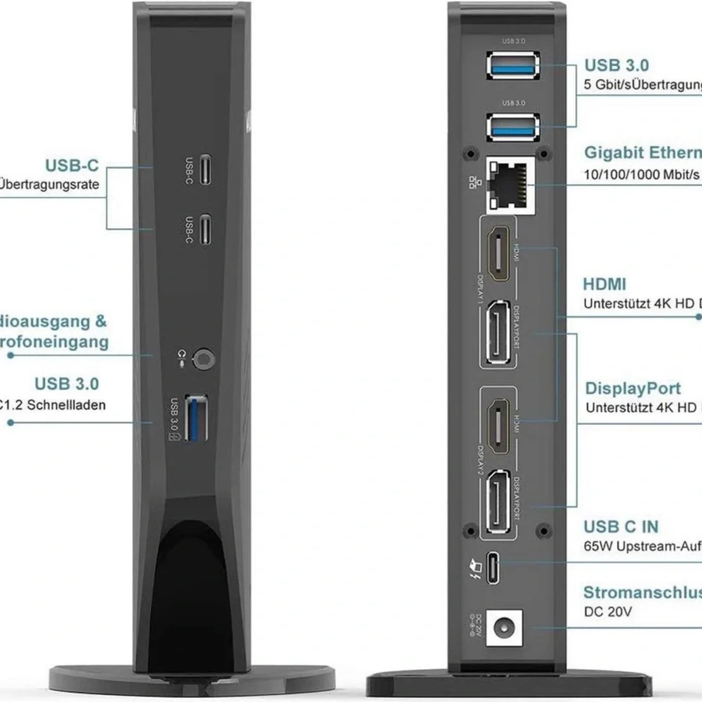 Wavlink UG69PD5 USB 3.0 Universal Docking Station - NWT